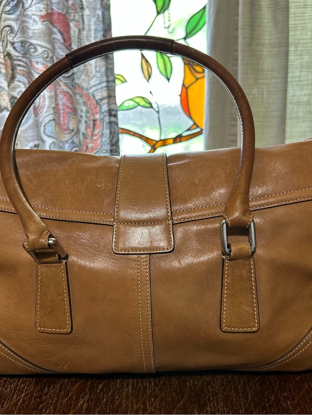 Coach Tan Leather F04S-9550 SoHo Beautiful Satchel Shoulder Bag - Picture 2 of 7